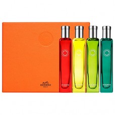 HERMES Colognes Collection Travel Set 4 x 0.5 FL.OZ. / 15 mL Factory Sealed in Plastic Retail Box 